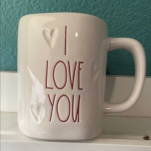 Rae Dunn I Love You Mug with Red Love Design